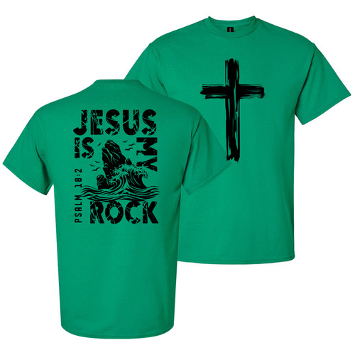 tscmyrockjesusss blk Kelly Green.jpg