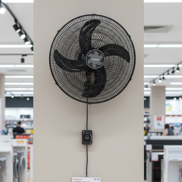 Ventisol Ventilador Osc Parede monta facil 50cm 6p preto 127V premium