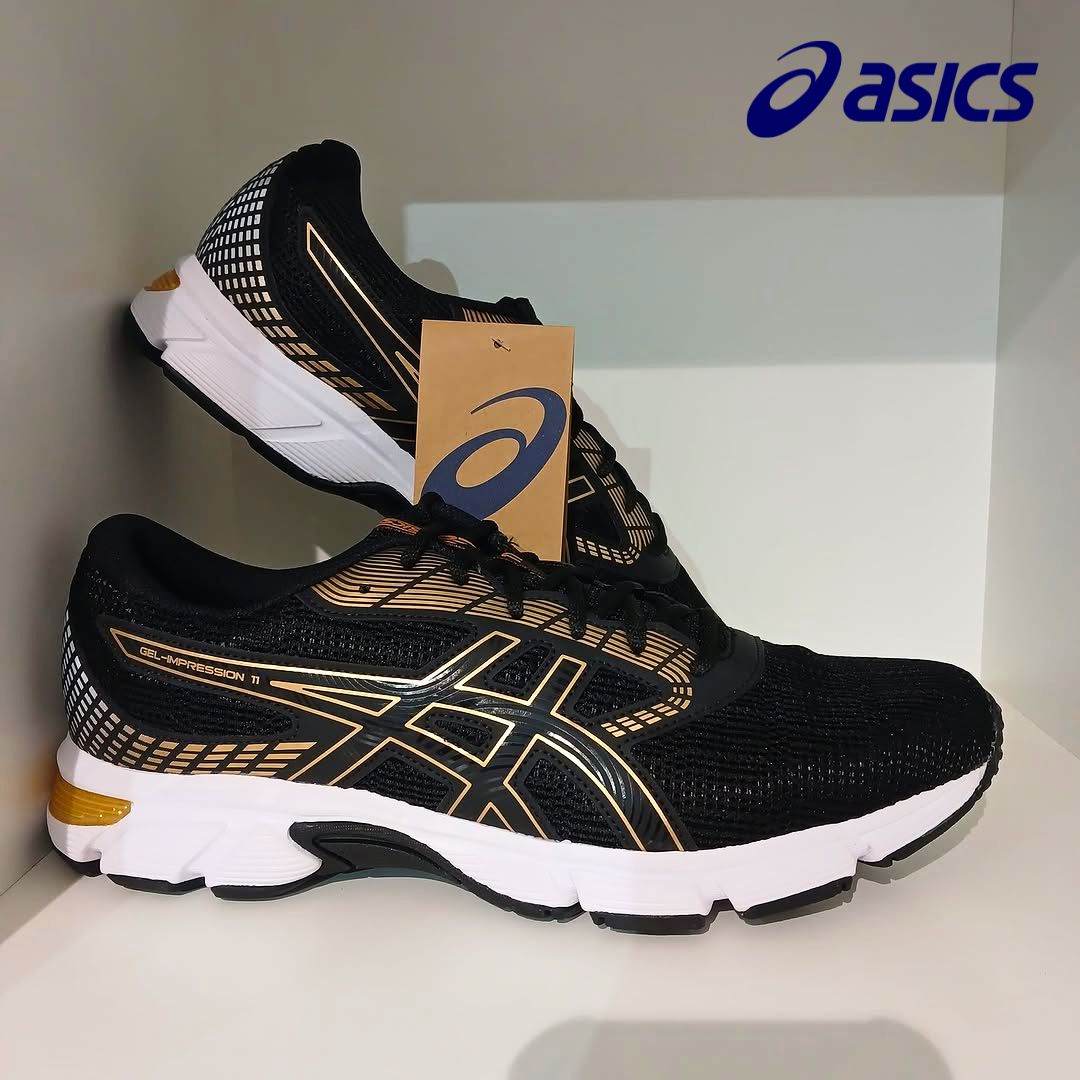 Tênis Asics Gel-Impression 11 Masculino – Preto Dourado