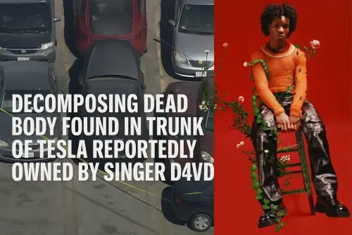dead body has been found in the trunk of a Tesla reportedly owned by singer D4vd.webp