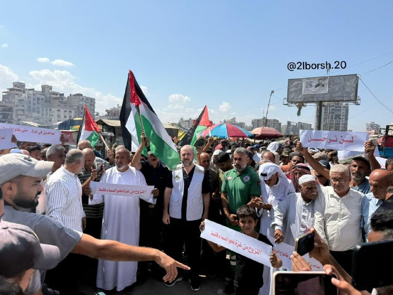 "النزوح من غزة نحو السماء فقط"..

الأهالي في مدينة غزة ينظمون وقفة للتأكيد على رفض النزوح والخروج من المدينة وعدم الرضوخ لتهديدات الاحتلال....