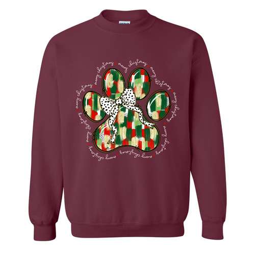 tscdogpawchrsmassw wht Gildan 18000 Maroon Front High.jpg