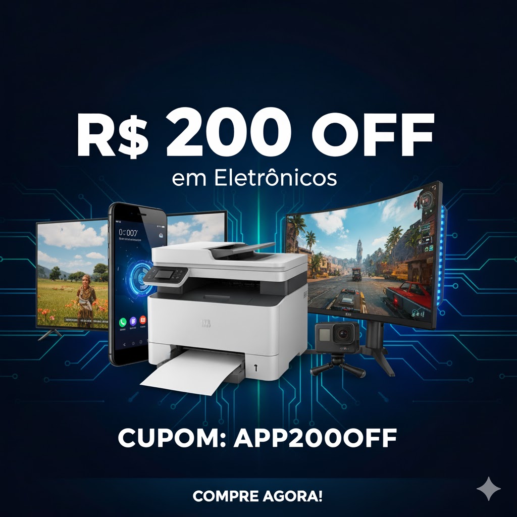 SÓ NO APP: R$ 200 off em Eletrônicos