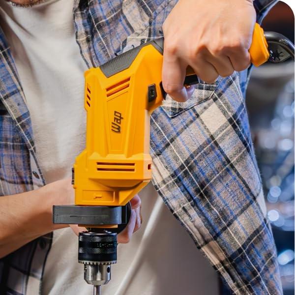 WAP Parafusadeira e Furadeira Impacto 1/2″ WF 700 FE13, Limitador de Profundidade e Empunhadeira Auxiliar 40Nm 700W