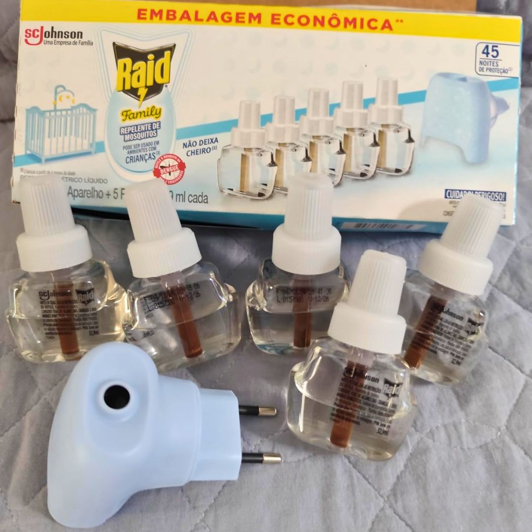 Raid Repelente Eletrico Líquido Family, 45 Noites, 5 Refis de 32,9ml