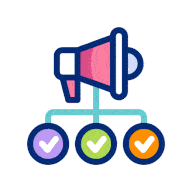 Megaphone icon symbolizing organic Wattpad story promotion and audience outreach.