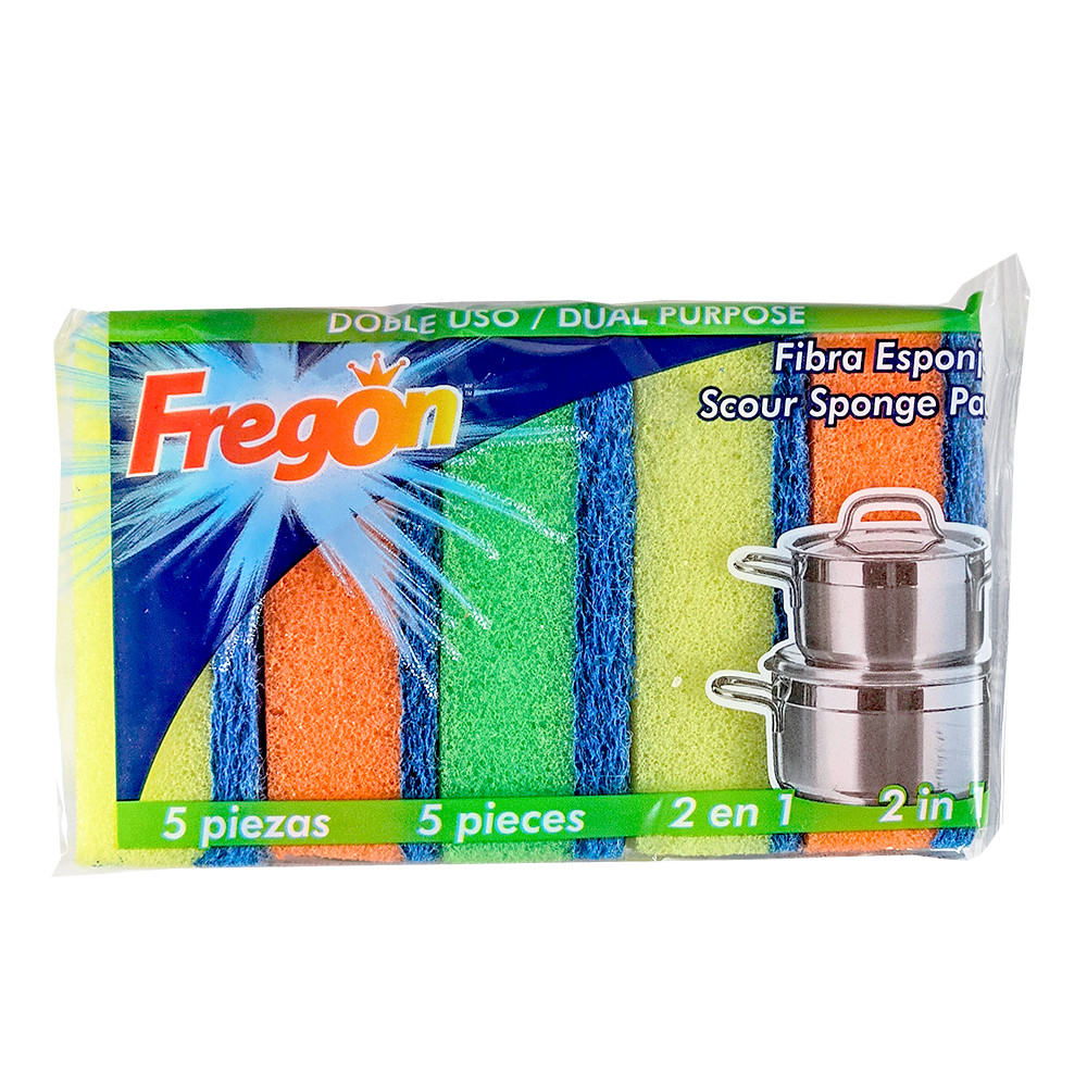Fibra Esponja Prichos Fregón Doble Uso con 5 Piezas || Bodega Aurrera ...