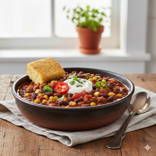 Hearty Black Bean and Corn Chili