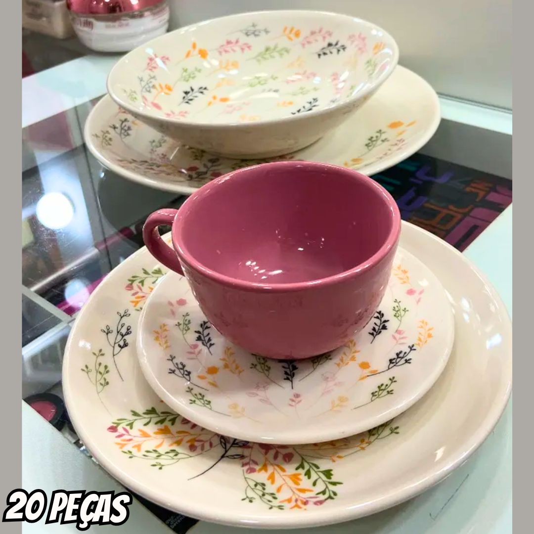 Aparelho De Jantar E Chá, 20 Peças Unni Jardim Secreto Oxford