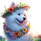 Samojede trägt eine Nachthaube (6)