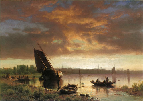 Bierstadt Albert Harbor Scene