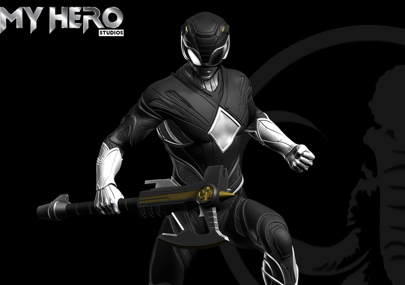 MY HERO Studios Unveils Black Ranger Exclusive 1/4 Scale Maquette MY HERO Studios Unveils Black Ranger Exclusive 1/4 Scale Maquette