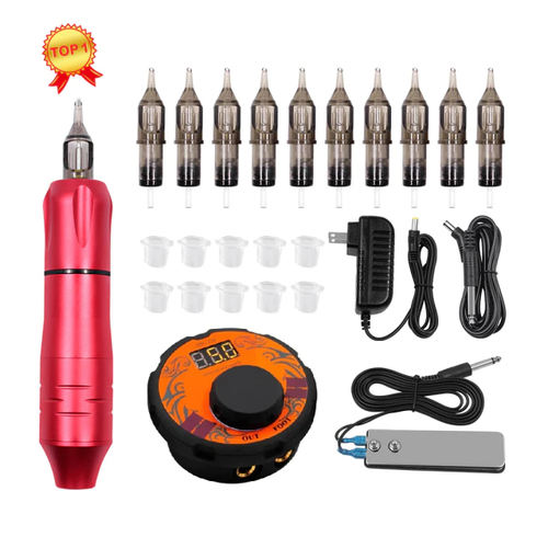 1 variant professional tattoo machine kit tattoo power supply rotary pen with cartridges needles for.png