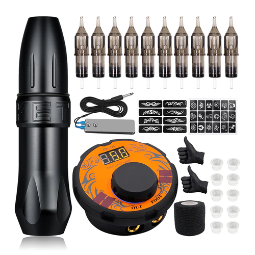 2 variant professional tattoo machine kit tattoo power supply rotary pen with cartridges needles for.png