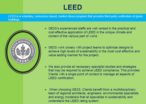 GE3S is a leading leed consultancy and has taken a project on leed, commercial interiors. This project will be submitted for silver certification. This project belongs to a popular & well-known hotel chain.
https://www.ge3s.org/service/green-building-consultancy/