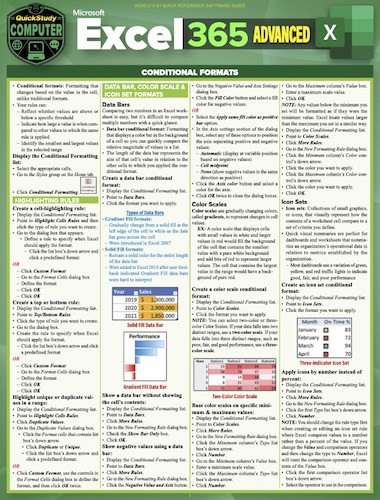  Microsoft Excel 365 Advanced A Quickstudy Laminated Reference Guide
