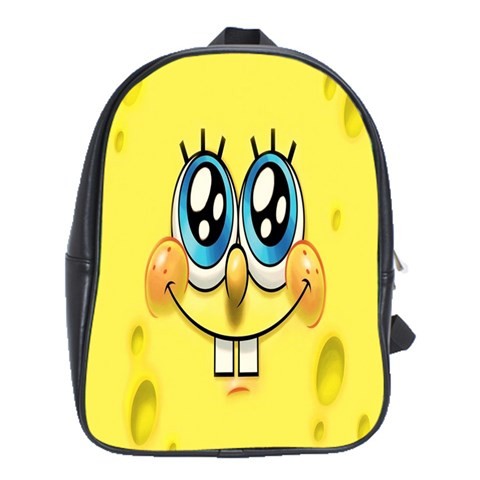 BAG00663 Backpack School Bag The Spongebob Squarepants Face Bikini Bottom Movie With Yellow Design.jpg