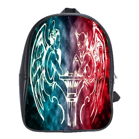 BAG00709 Backpack School Bag Angel And Demon With Blue And Red Design Game Animation Fantasy.jpg
