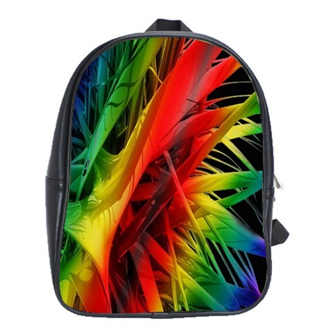 BAG00695 Backpack School Bag Abstract Art Beautiful Rainbow Design Feather Animation Game.jpg