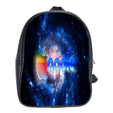 BAG00714 Backpack School Bag Apple Rainbow Apple Logo With Blue Galaxy Design Animation Game.jpg
