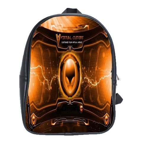 BAG00705 Backpack School Bag Alienware Logo With Gold Design American Computer Hardware Dell Game.jpg