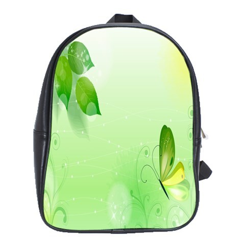 BAG00750 Backpack School Bag Butterfly Nature Animal With Green Leaf Design Game Animation.jpg