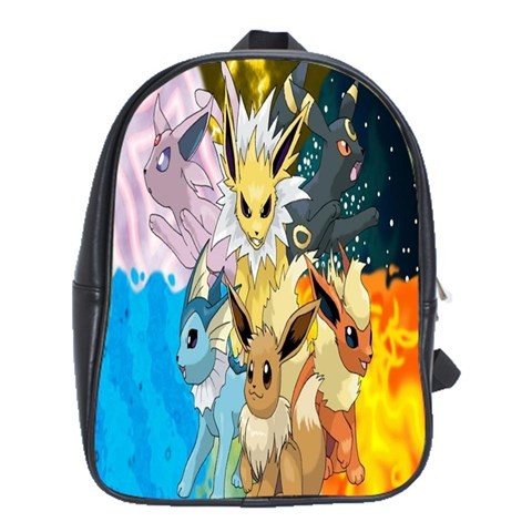 BAG00784 Backpack School Bag Eevee Evolutions Cute Animal Animation Fantasy Pokemon Go Movie Game.jpg