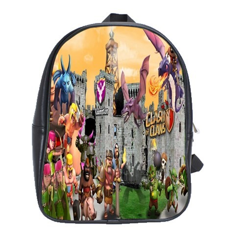 BAG00760 Backpack School Bag Clash of Clans Fortress Castle Battle Heroes Video Game Animation.jpg