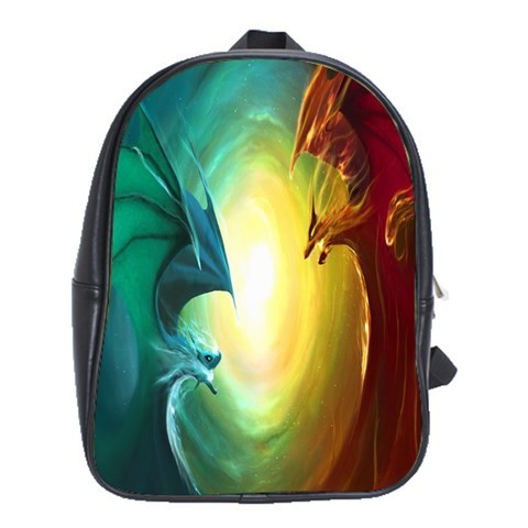 BAG00777 Backpack School Bag Dragon Fire Abstract Art In Popular Design Animation Fantasy Game.jpg