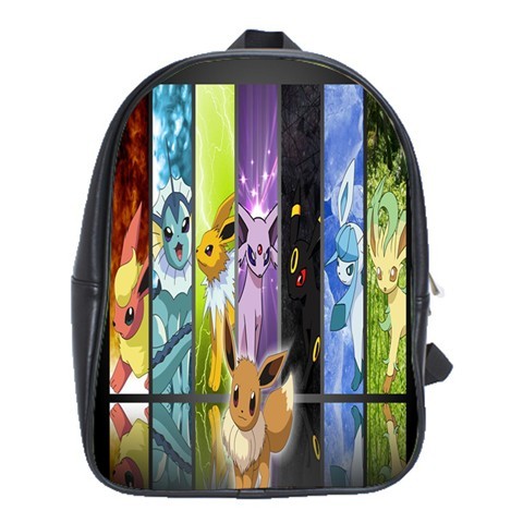 BAG00787 Backpack School Bag Eevee Evolutions Pokemon Go Movie Animation Cute Game Fantasy.jpg