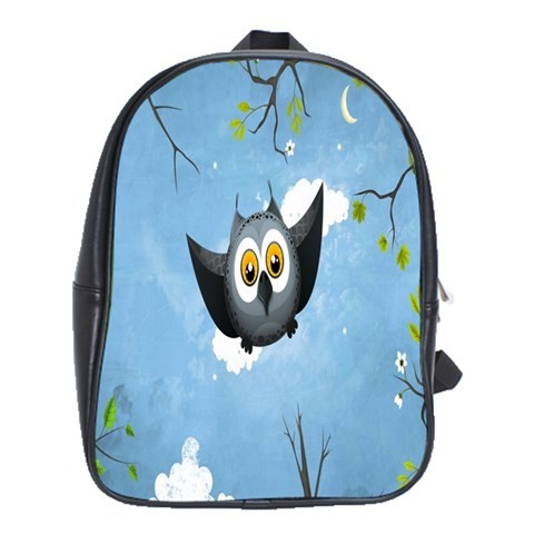 BAG02422 Backpack School Bag Owl Black Cute Funny Cartoon Birds At Blue Sky Animation Game Fantasy.jpg