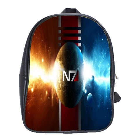 BAG02397 Backpack School Bag N7 Logo In Elegant Earth Light Design Mass Effect Computer Video Game.jpg