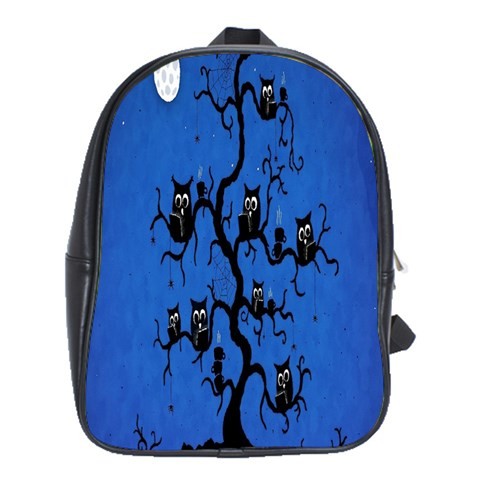 BAG02424 Backpack School Bag Owl Cute Funny Owl Birds At Blue Night Moon Game Fantasy Anime.jpg
