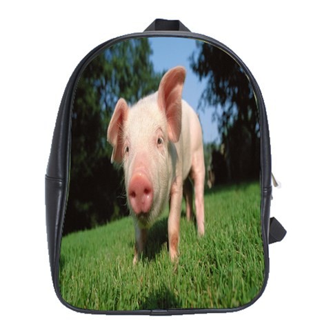 BAG02431 Backpack School Bag Pig Cute Funny Animal Pig In Grass Nature Editions Video Game.jpg