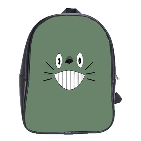 BAG02395 Backpack School Bag My Neighbor Totoro Face Cartoon Anime Friendships Movie Grey Design.jpg