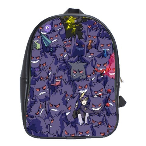 BAG02435 Backpack School Bag Pokemon Gengar Cute Funny Japanese Animation Movie Pikachu Fantasy.jpg