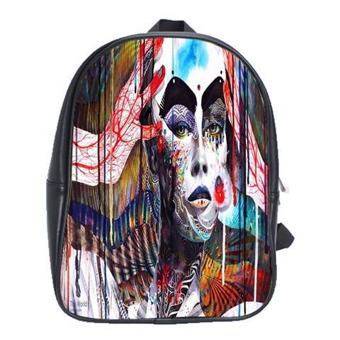 BAG02445 Backpack School Bag Psychedelic Magnificent Beautiful Abstract Art Paint Face Design.jpg