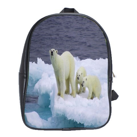 BAG02441 Backpack School Bag Polar Bear Carnivorous Animal Arctic Blue Ocean Nature Snow Design.jpg