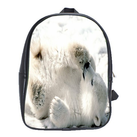 BAG02442 Backpack School Bag Polar Bear Carnivorous Animal Arctic Ocean Nature Snow White Design.jpg