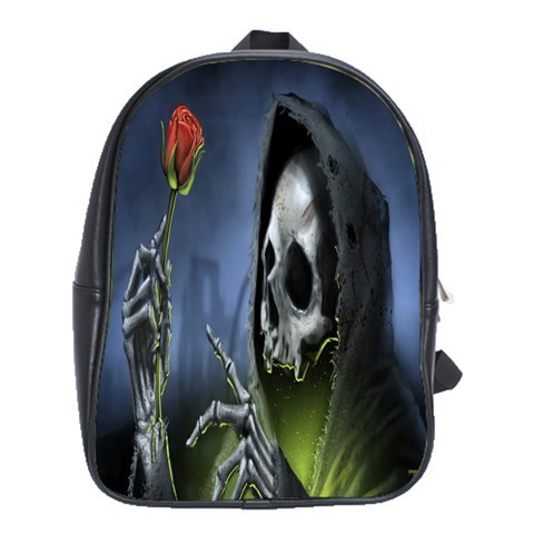 BAG02478 Backpack School Bag Skull Skeleton With Rose Flowers In Grave Scary Horror Halloween.jpg