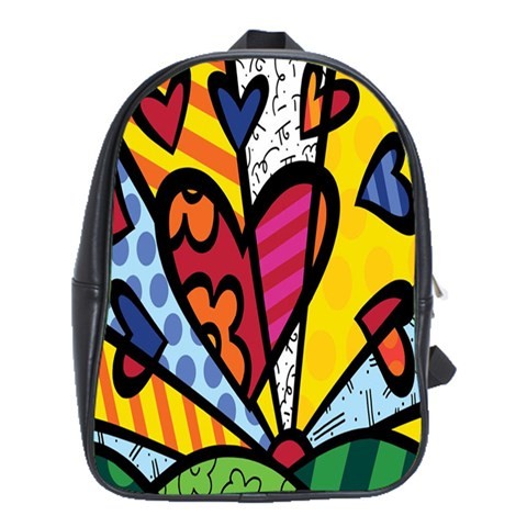 BAG02463 Backpack School Bag Romero Britto Love Design Animation Brazilian Neo Pop Artist Painter.jpg