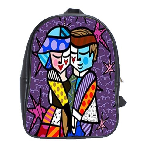 BAG02464 Backpack School Bag Romero Britto Lover Couple Design Anime Brazilian Pop Artist Painter.jpg