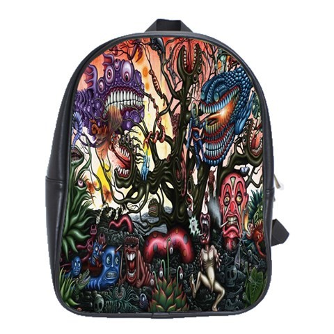 BAG02444 Backpack School Bag Psychedelic Beautiful Abstract Art Monster Paint Rainbow Design Anime.jpg