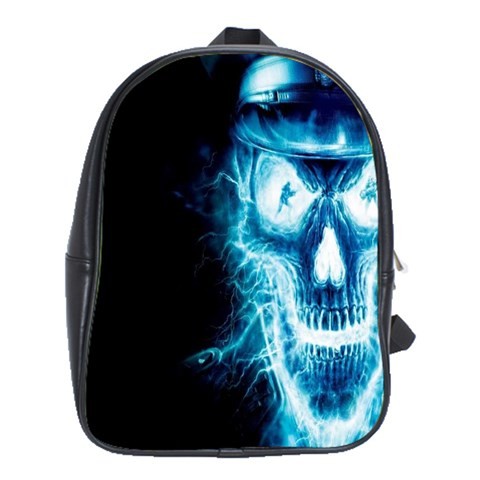 BAG02477 Backpack School Bag Skull Skeleton With Blue Electric Fire Dark Scary Horror Halloween.jpg