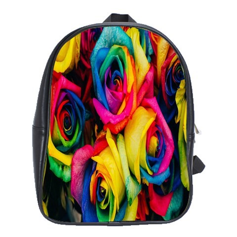 BAG02465 Backpack School Bag Rose Beautiful Flowers In Rainbow Colour Nature Animation Fantasy.jpg