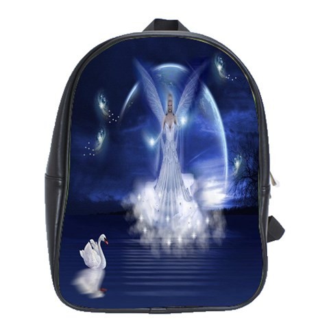 BAG02502 Backpack School Bag Swan Angel Beautiful Sexy Swan Angel In Blue Lake With Moon Light.jpg
