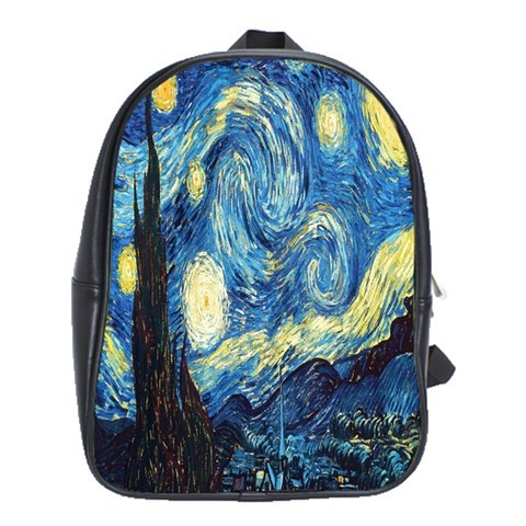BAG02529 Backpack School Bag The Starry Night Dutch Post Impressionist Painter Vincent Van Gogh.jpg