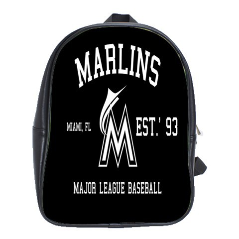 BAG02520 Backpack School Bag The Miami Marlins Logo Professional Baseball Team Sports In American.jpg