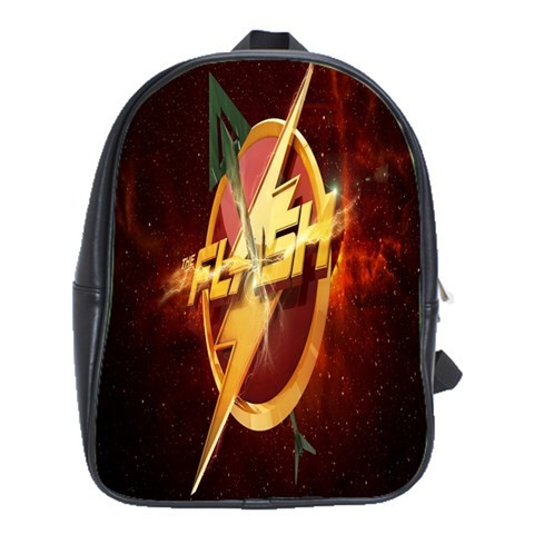 BAG01712 Backpack School Bag The Flash Logo With Green Arrow In Red Rose Background Superheroes.jpg
