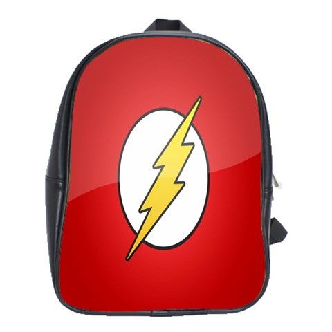 BAG01710 Backpack School Bag The Flash Logo Red Yellow Superheroes Movie Thunder Game Animation.jpg